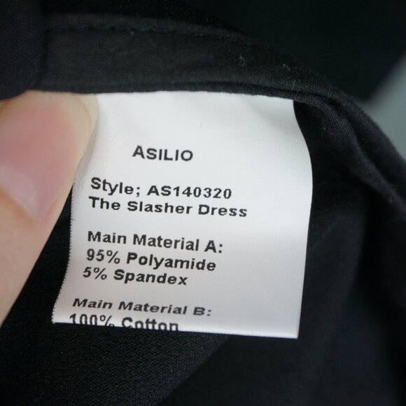 Asilio The Slasher Cutout Crew Neck Long Sleeve Midi Dress in Black size L/8 New - Picture 14 of 16